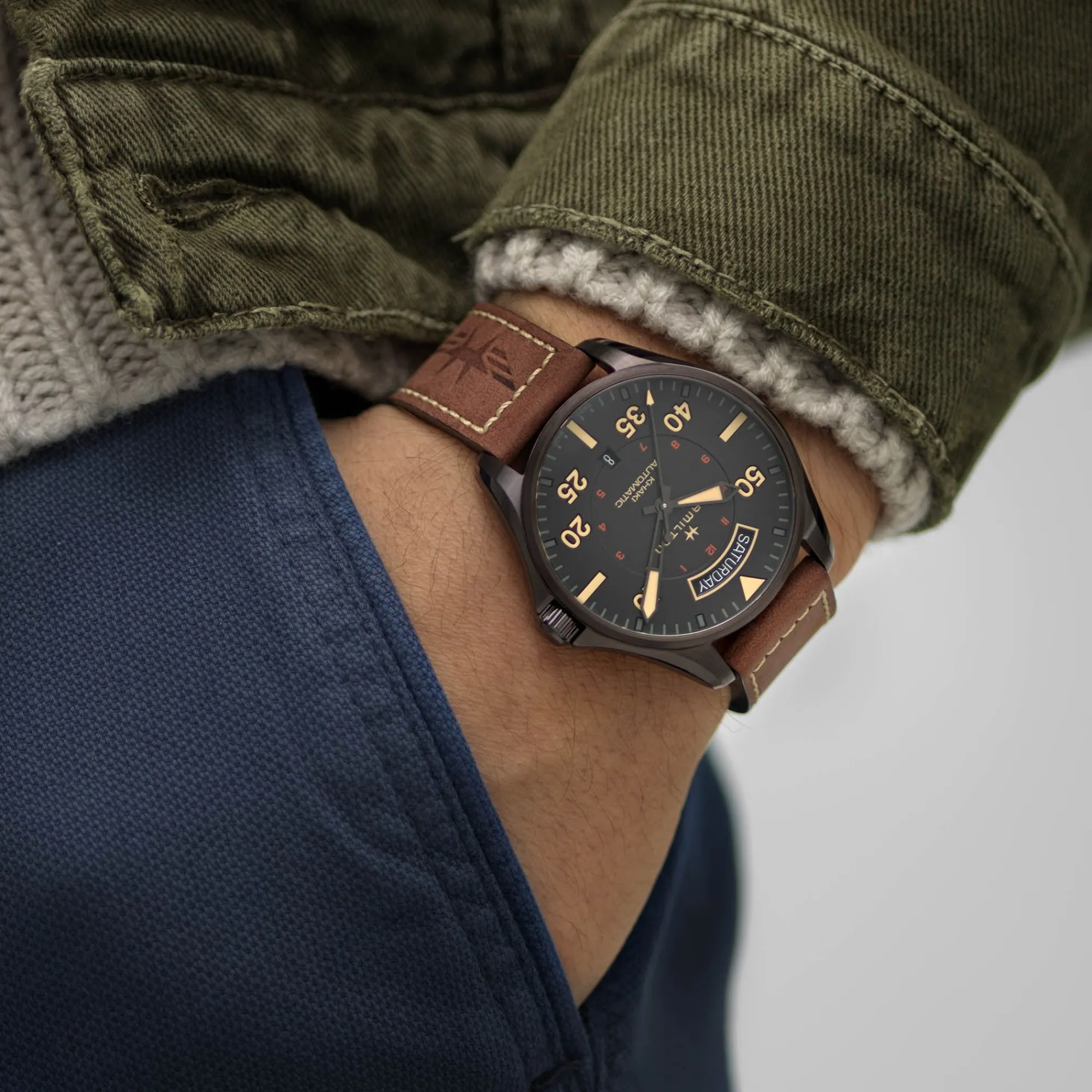 Khaki Aviation BROWN PVD 20MM^Hamilton Watch Discount