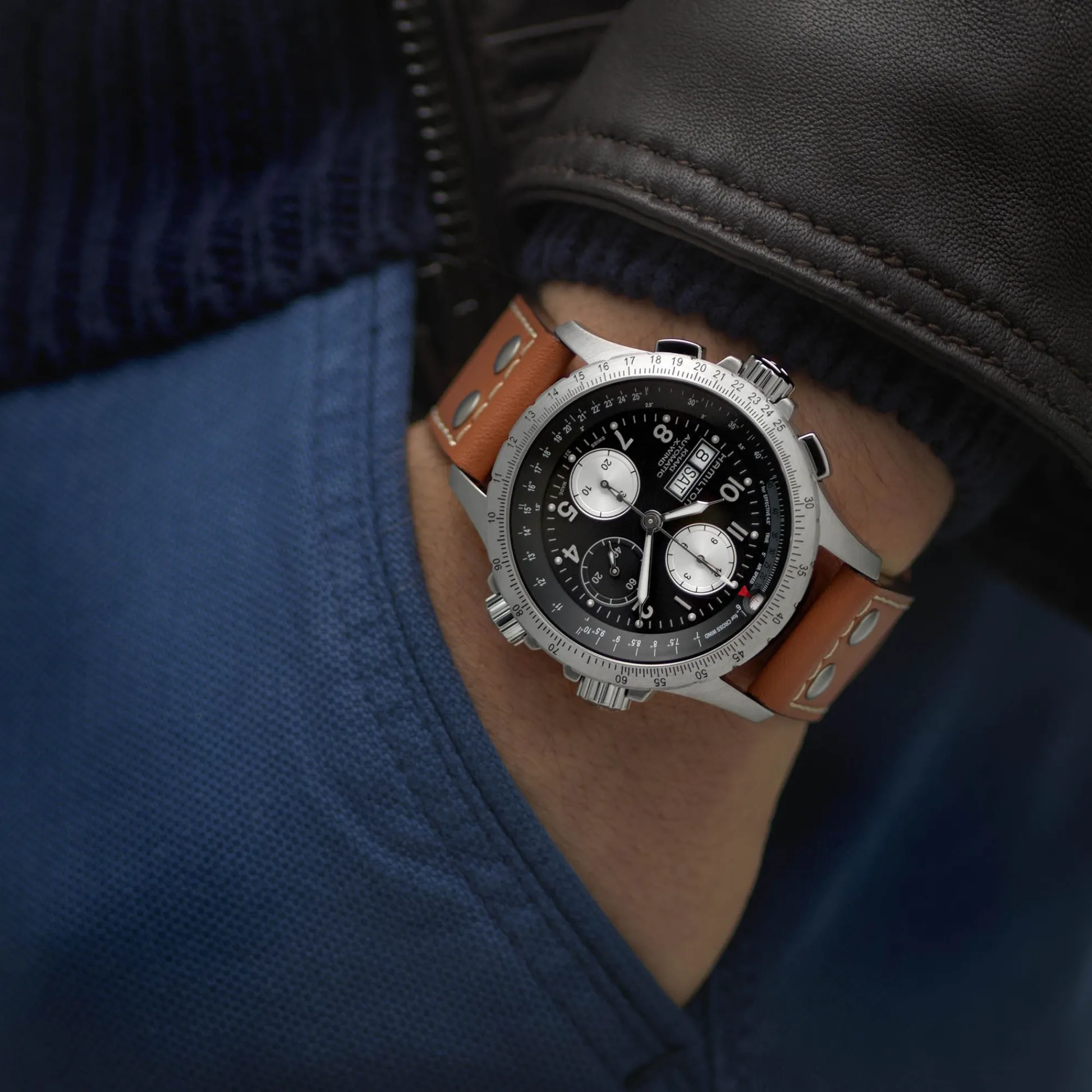 Khaki Aviation Cinturino Marrone^Hamilton Watch New