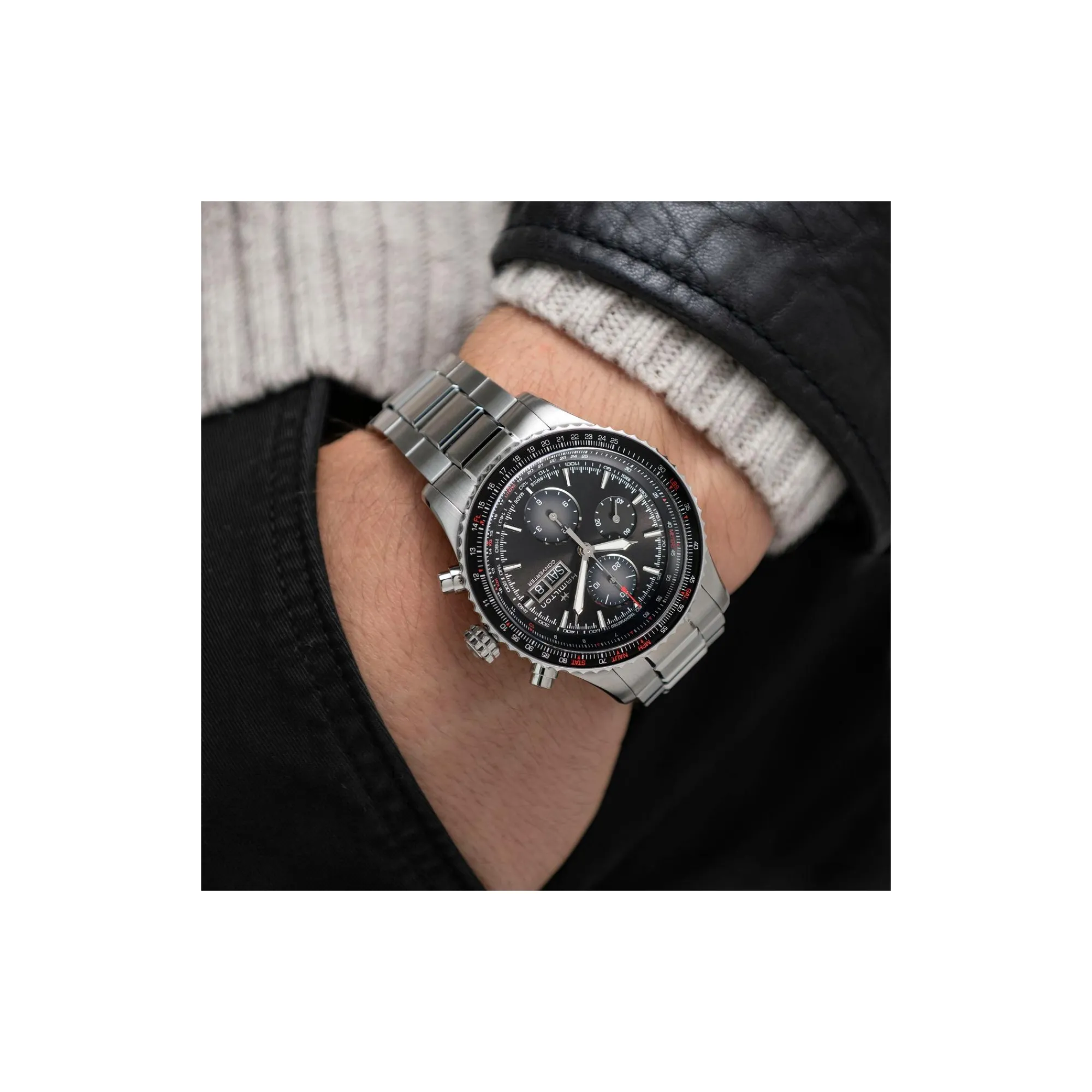 Khaki Aviation Converter Auto Chrono^Hamilton Watch New