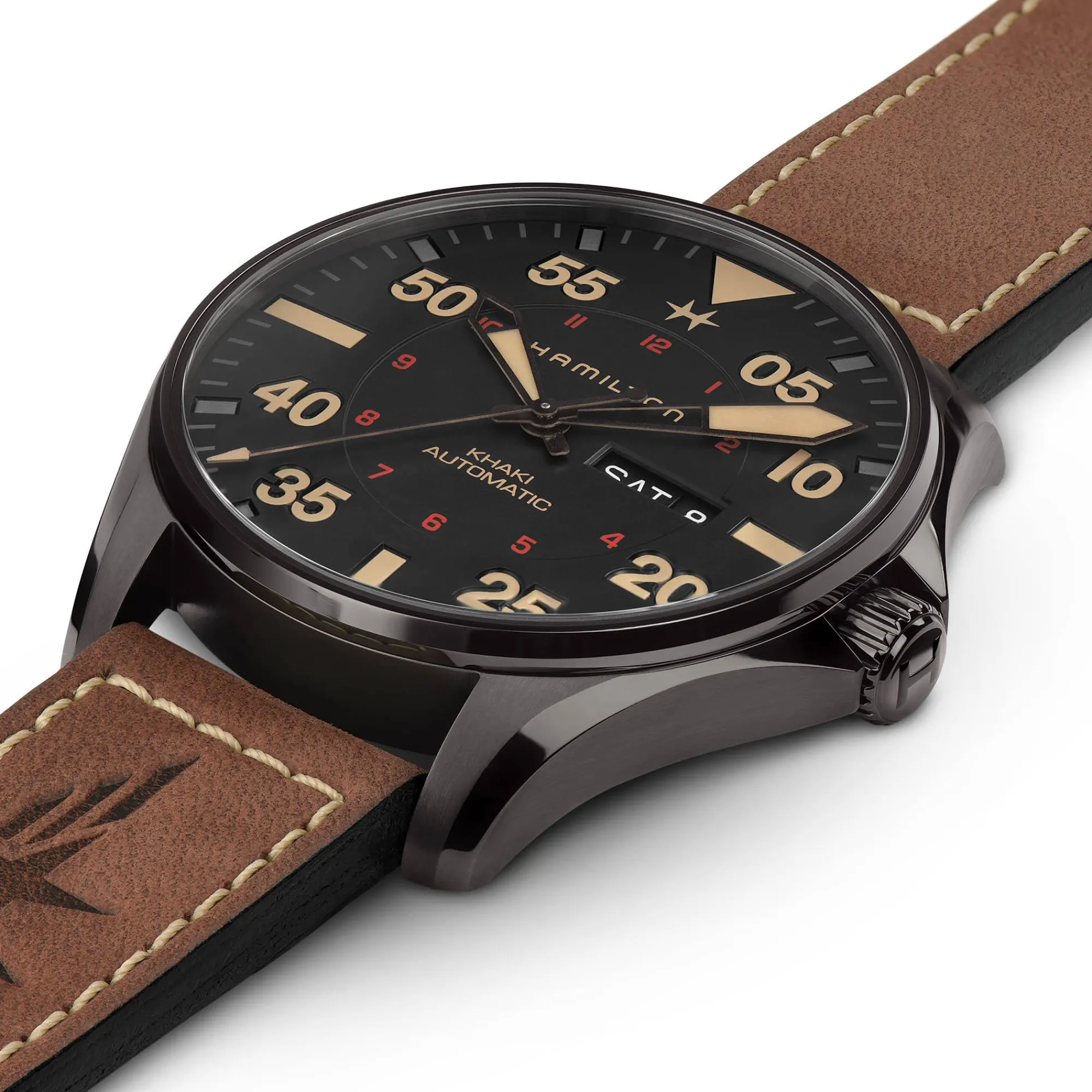 Khaki Aviation Pilot Day Date Auto^Hamilton Watch New