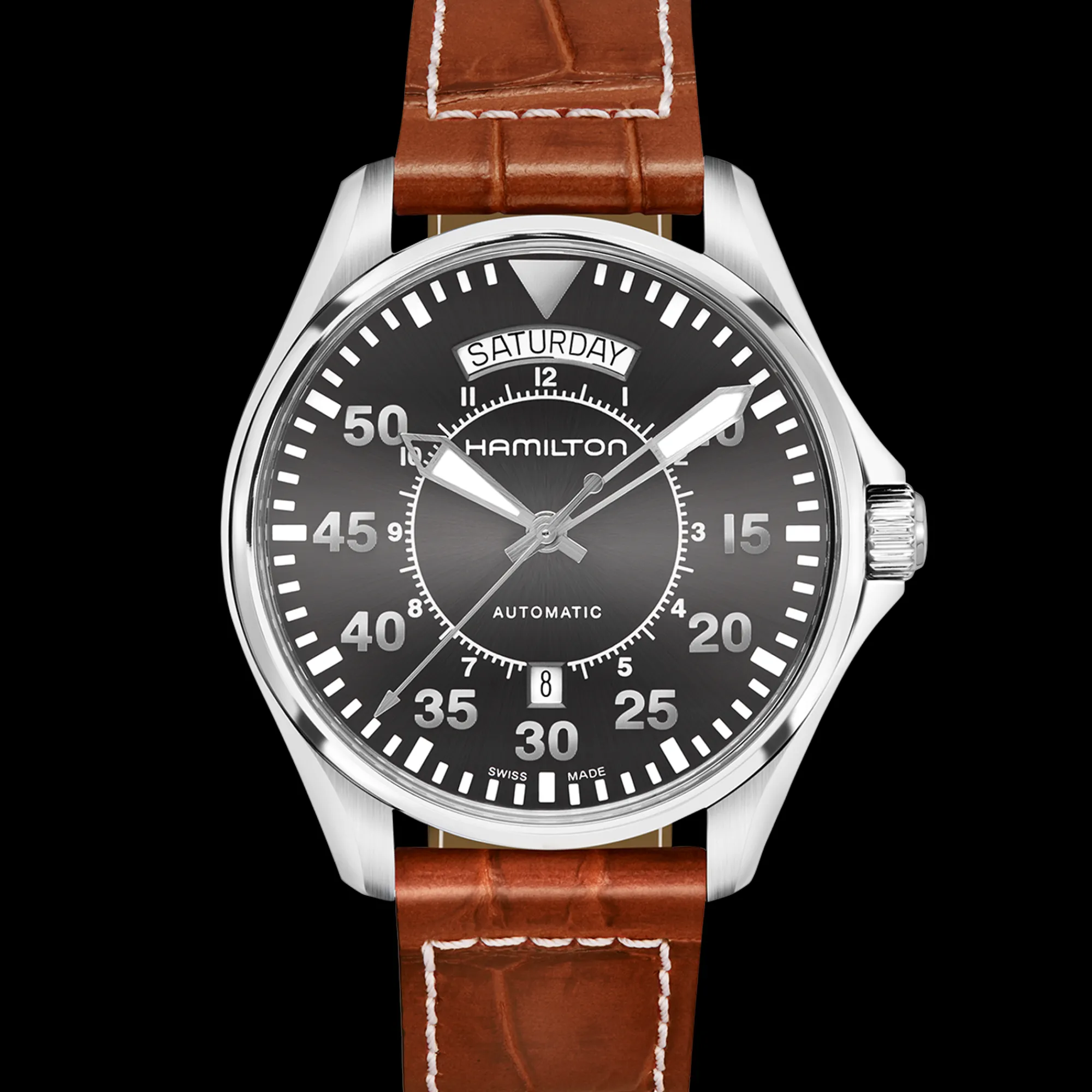 Khaki Aviation Pilot Day Date Auto^Hamilton Watch Best