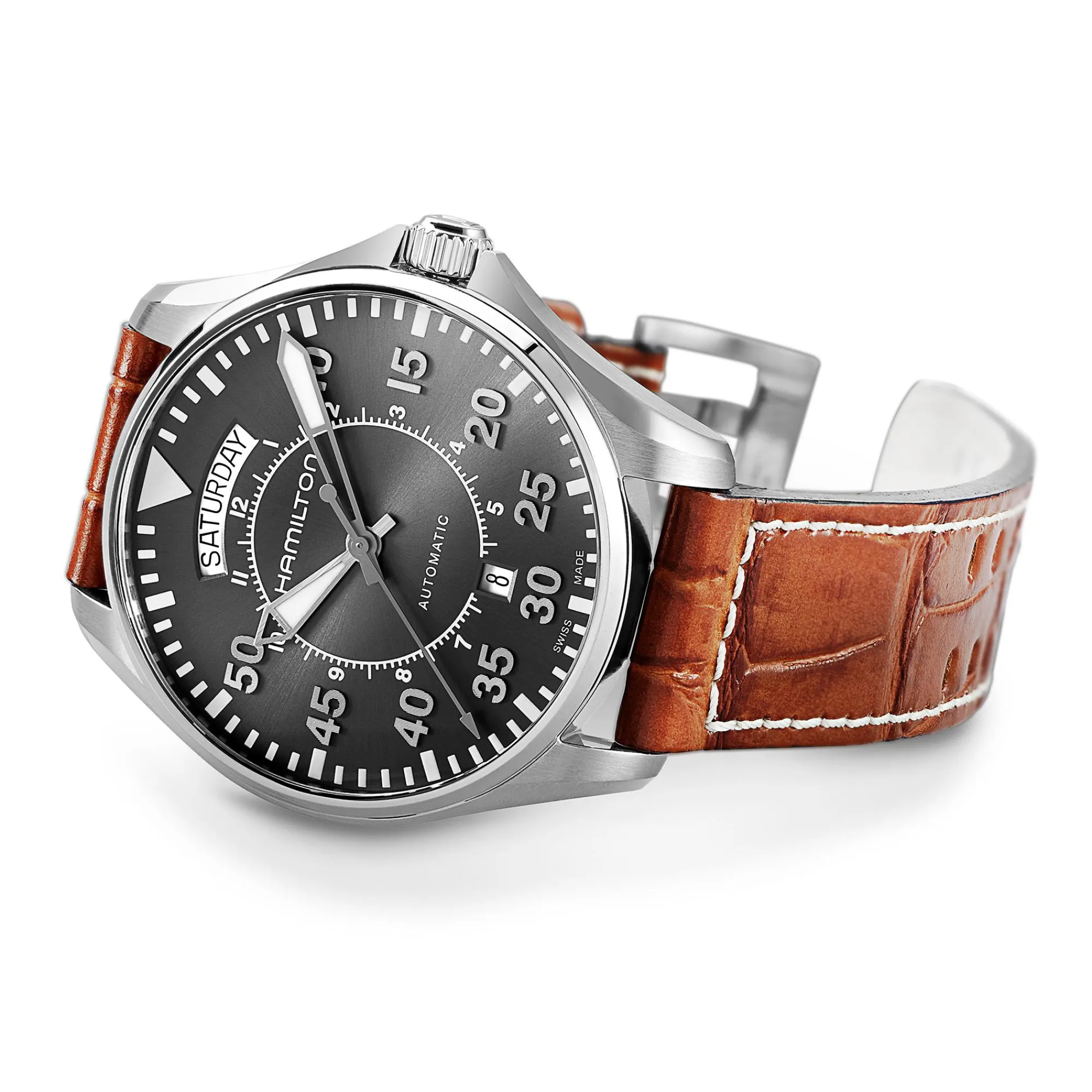 Khaki Aviation Pilot Day Date Auto^Hamilton Watch Best