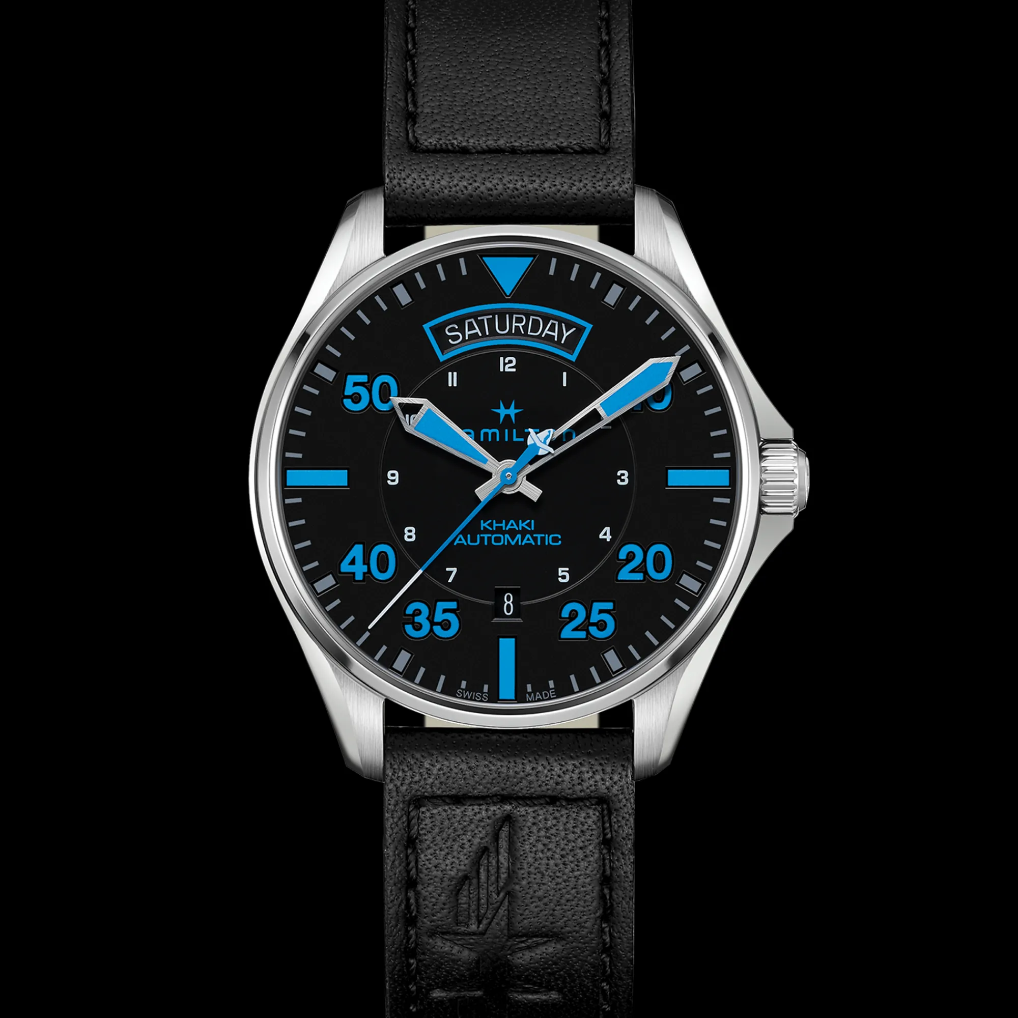 Khaki Aviation Pilot Day-Date - Air Zermatt Auto^Hamilton Watch New