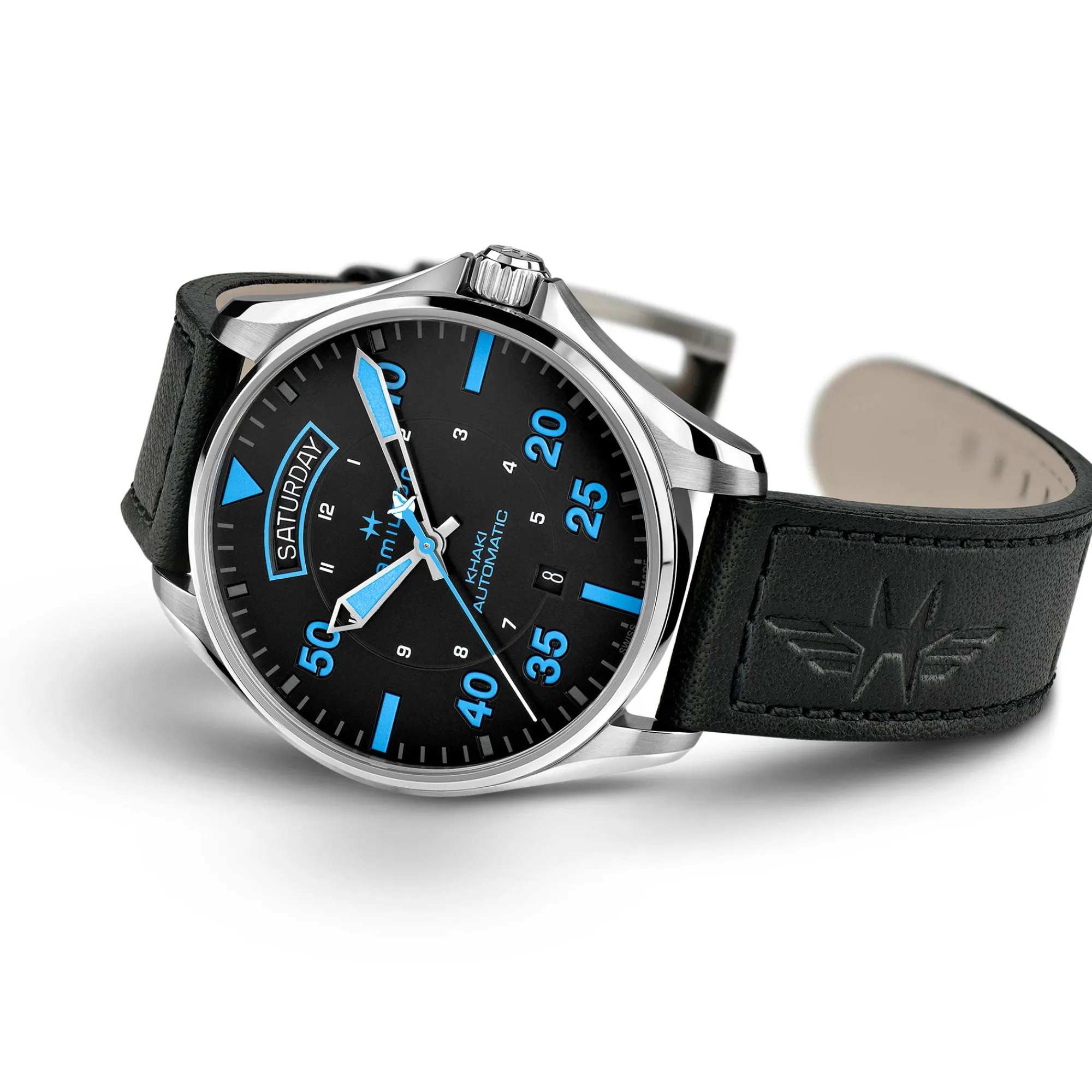 Khaki Aviation Pilot Day-Date - Air Zermatt Auto^Hamilton Watch New