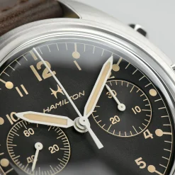 Khaki Aviation Pilot Pioneer Mechanical Chrono^Hamilton Watch New