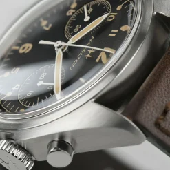 Khaki Aviation Pilot Pioneer Mechanical Chrono^Hamilton Watch New