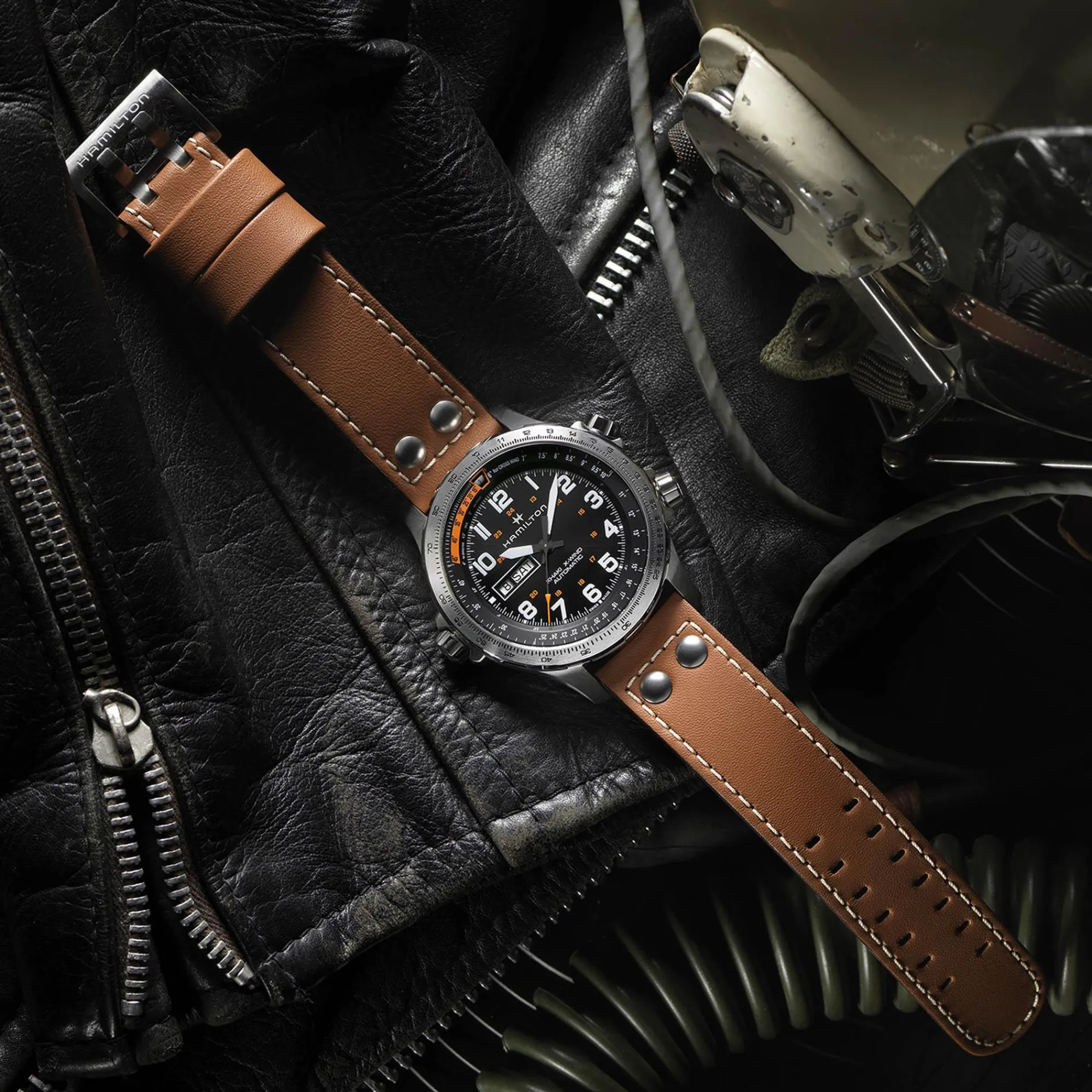 Khaki Aviation X-Wind Day Date Auto^Hamilton Watch New